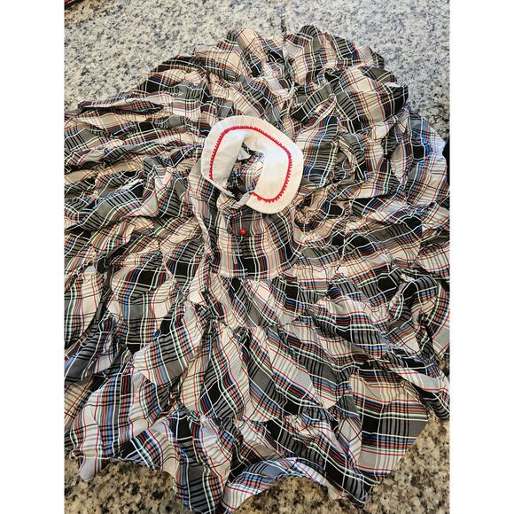 Her Majesty Toddler Girls Sz 3T Circle Formal Dress Black Red Plaid Collared - Picture 5 of 5